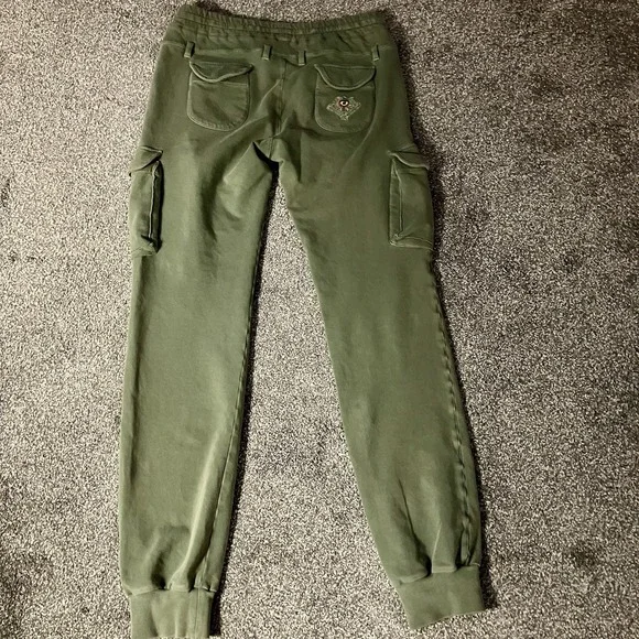 Aeronautica Militare Italy Small/Medium Men's Jogger Sweatpants Olive Green Logo